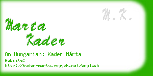 marta kader business card